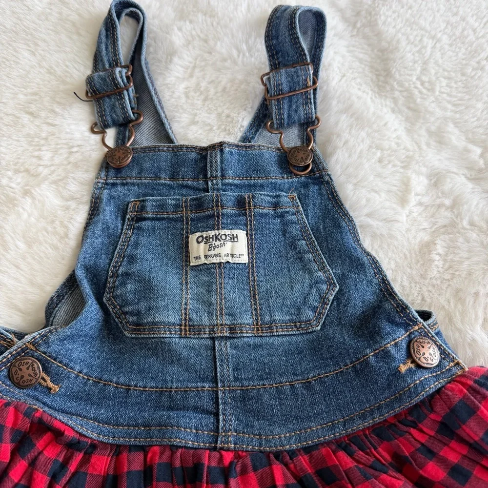 OshKosh B’gosh Denim & Buffalo Plaid Jumper Dress | Girls 4T